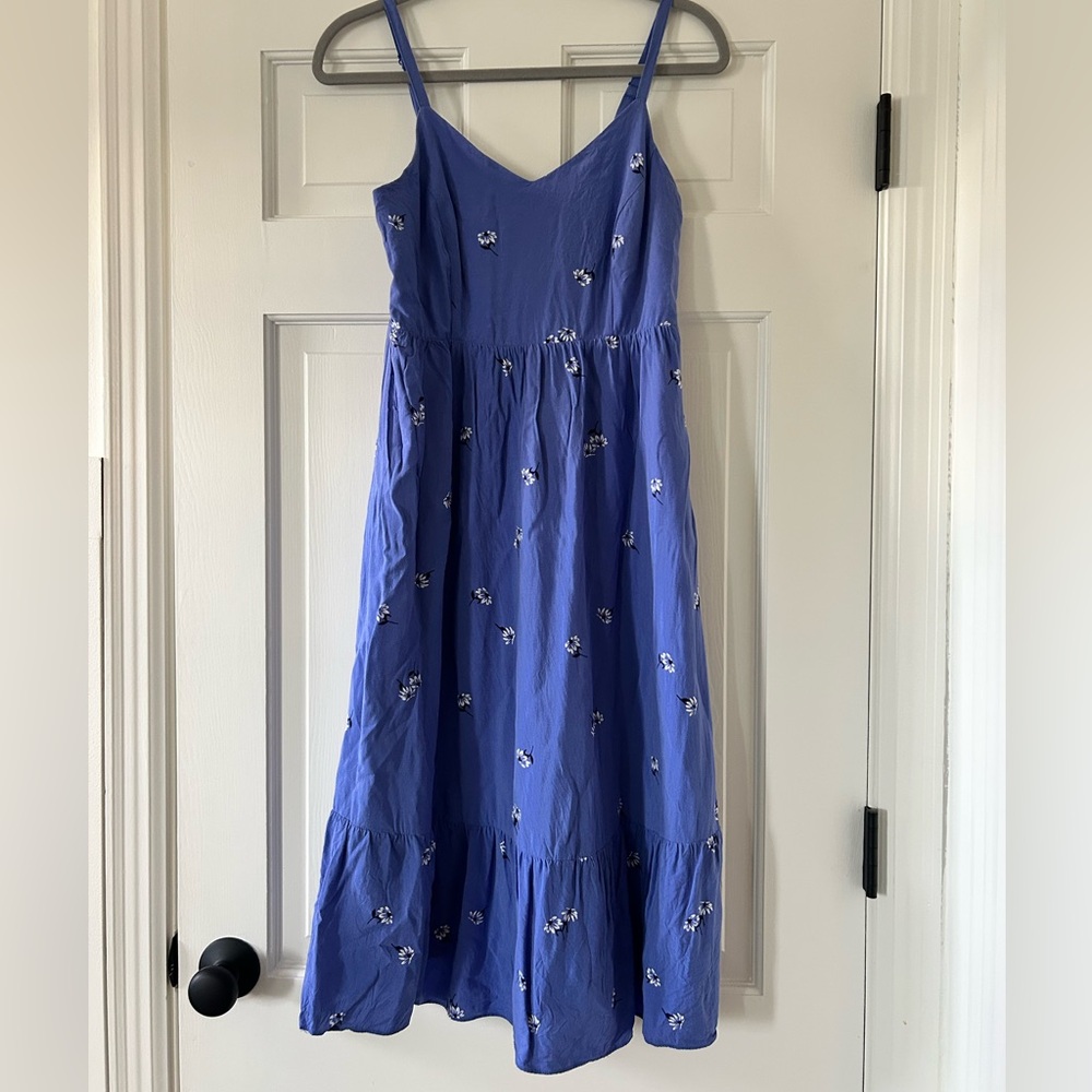 Old Navy Purple/Blue Floral Spaghetti Strap Cami Dress Size Medium